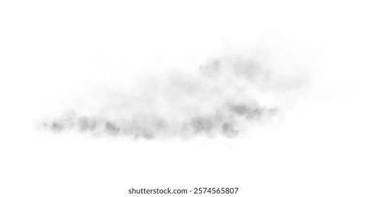 Transparent fog or smoke, grey smog cloud effect, isolated transparent special effect. Vector illustration, fog, vapour, magic haze.	