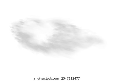 Transparent fog or smoke, PNG white smog cloud effect, isolated transparent special effect. Vector illustration, fog, vapour, magic haze.