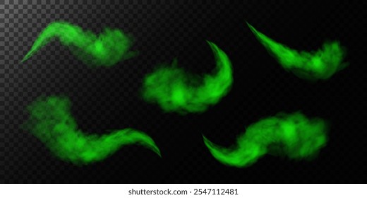 Transparent fog or smoke, PNG white smog cloud effect, isolated transparent special effect. Vector illustration, fog, vapour, magic haze.