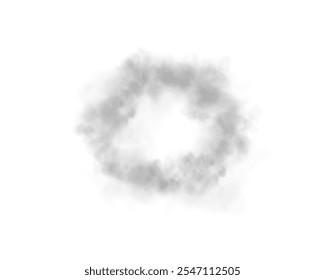 Transparent fog or smoke, PNG white smog cloud effect, isolated transparent special effect. Vector illustration, fog, vapour, magic haze.