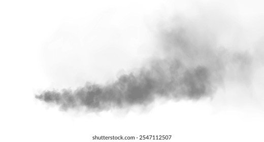 Transparent fog or smoke, PNG white smog cloud effect, isolated transparent special effect. Vector illustration, fog, vapour, magic haze.