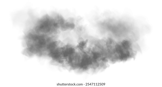 Transparent fog or smoke, PNG white smog cloud effect, isolated transparent special effect. Vector illustration, fog, vapour, magic haze.