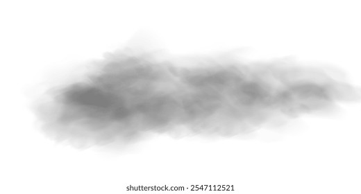 Transparent fog or smoke, PNG white smog cloud effect, isolated transparent special effect. Vector illustration, fog, vapour, magic haze.