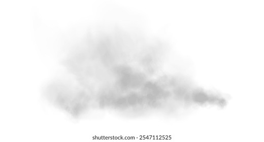 Transparent fog or smoke, PNG white smog cloud effect, isolated transparent special effect. Vector illustration, fog, vapour, magic haze.