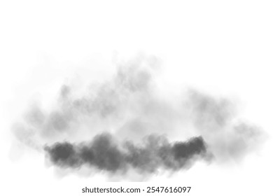 Transparent fog or smoke, PNG white smog cloud effect, isolated transparent special effect. Vector illustration, fog, vapour, magic haze.