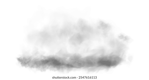 Transparent fog or smoke, PNG white smog cloud effect, isolated transparent special effect. Vector illustration, fog, vapour, magic haze.