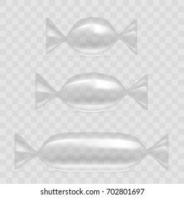 Transparent Foil Pack For Sweet Candy. EPS10 Vector