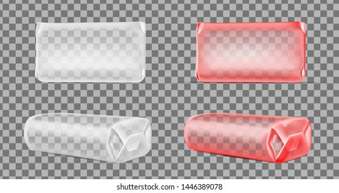 Transparent Foil Or Paper Packaging Isolated On White Background. Sachet For Soap.