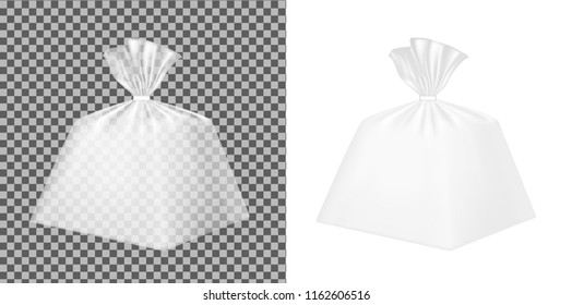 Transparent foil or paper packaging. Sachet for bread, coffee, sweets, cookies and gift.