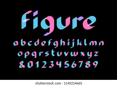 Transparent font. Vector alphabet with overlay effect letters and numbers.