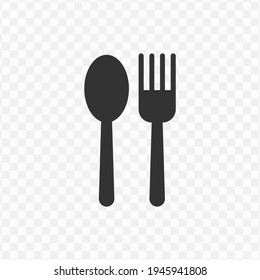 Transparent fork spoon icon png, vector illustration of an fork spoon icon in dark color and transparent background(png)