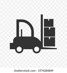 Transparent forklift icon png, vector illustration of an forklift icon in dark color and transparent background(png).