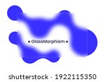 Transparent frame in glass morphism or glassmorphism style. Metaballs on the background. Transparent and blurred card or frame. Glass-morphism style. Vector illustration