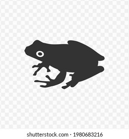 Transparent frog icon png, vector illustration of frog in dark color and transparent background(png).