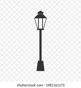 Transparent Garden lamp icon png, vector illustration of Garden lamp in dark color and transparent background(png).