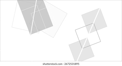 Transparent geometric abstract design with square shapes and diagonal lines, modern minimalist style for elegant background.
