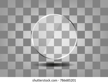 Transparent geometric banner circle. Glossy vector illustration graphic symbol for your design