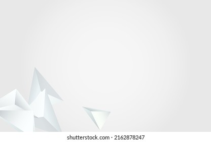 Transparent Geometric Business Vector  Gray Background. Triangle Technology Flyer. Light Dynamic Pattern. Abstract Elements Presentation.