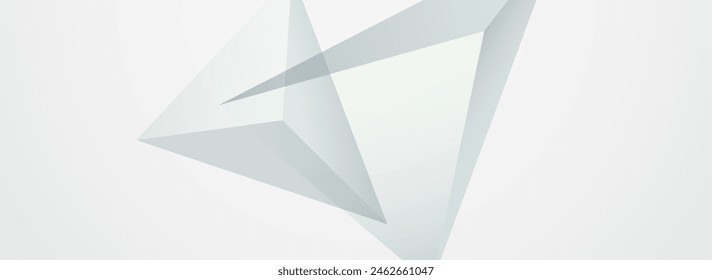 Transparent Geometric Graphic Vector Panoramic Gray Background. Elements Business Magazine. White Modern Catalog. Creative Shapes Template.