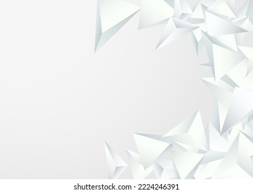 Transparent Geometric Minimalist Vector  Gray Background. Elements Trendy Decoration. Light Modern Card. Graphic Triangle Flyer.