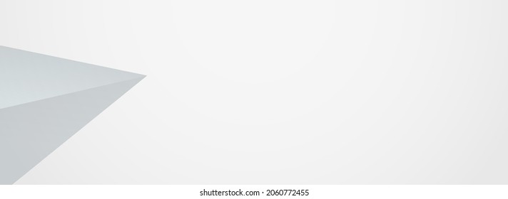 Vector Geométrico Mínimo Transparente Fondo Gris Panorámico. Banner creativo de formas. Tapa dinámica blanca. Folleto triangular de moda.