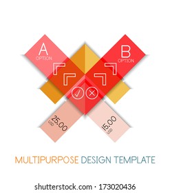 Transparent geometric shaped multipurpose templates. Vector business / technology infographic