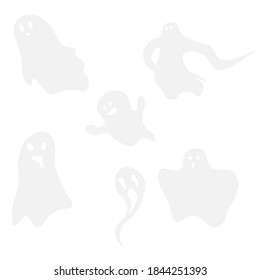 Transparent ghosts for Halloween vector illustration