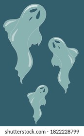 Gafas transparentes en un fondo azul. Ilustración vectorial para Halloween