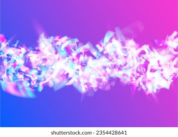 Transparent Glare. Light Background. Shiny Colorful Decoration. Neon Texture. Fiesta Art. Surreal Foil. Pink Metal Glitter. Retro Design. Violet Transparent Glare