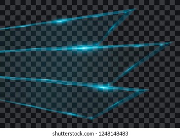 Transparent glass banner, ice frame.  Isolated on transparent background. Vector illustration, eps 10.