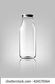 Transparent glass bottle for design package and advertisement ,Vector