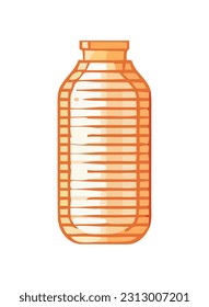 Transparent glass bottle template icon isolated