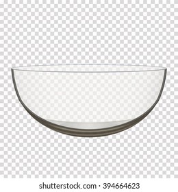 Transparent Glass Bowl Isolated Realistic Vector Iilustration