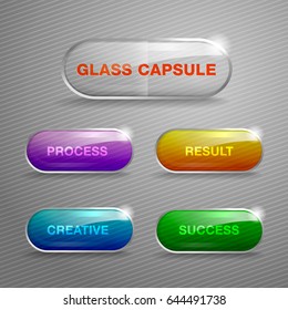 Transparent glass capsule button design