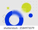 Transparent glass card design. Glass morphism vector effect. Trend style. Different shapes on the light gray background
