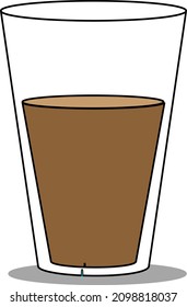 transparent glass with cocoa vector