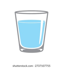 Transparent glass containing light blue liquid