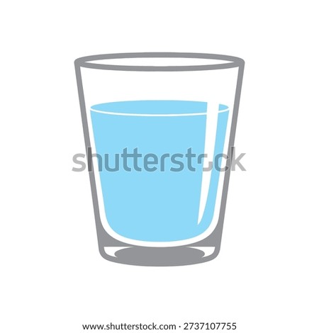 Transparent glass containing light blue liquid