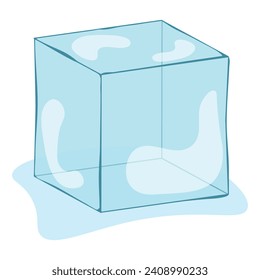 Transparent glass cube shapes in realistic style. Vector illustration