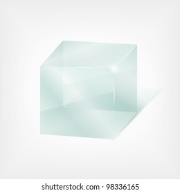 Transparent glass cube, vector eps10 illustration