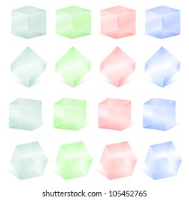 Transparent glass cubes, vector eps10 illustration