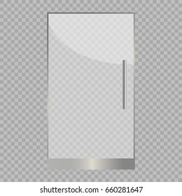 Transparent glass door, isolated, vector illustration