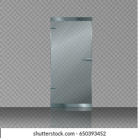 transparent glass door for shop or commercial building entrance.vector illustration