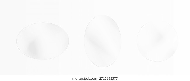 Efecto de vidrio transparente, maquetas de ventana realistas, juego de espejos, escaparate de vidrio sobre fondo transparente, Vector png. Anuncio de vidrio, superficie lisa de acrílico.