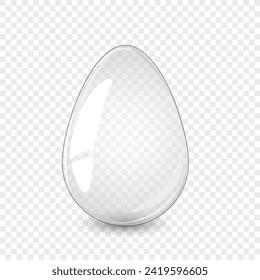 Transparent glass egg. Easter egg card. For postcard, card, invitation, poster, banner template lettering typography. Seasons Greetings. Vector illustration.