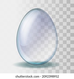 Huevo de vidrio transparente. Ilustración vectorial aislada en fondo blanco. Elemento para su diseño.