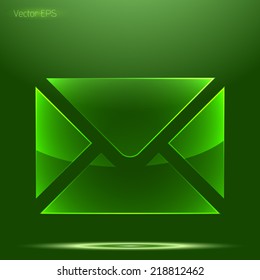 Transparent glass envelope symbol
