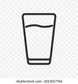 Transparent Glass Filled With Water Icon Png, Vector Illustration Of An Glass Filled With Water Icon In Dark Color And Transparent Background(png)