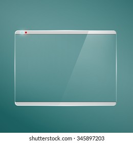 Transparent glass futuristic screen. Digital device. Stock vector illustration.