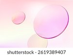 Transparent glass gradient disk or plate on pink backdrop. 3d product display backdrop. Presentation podium,cosmetic ads, round shape fly. Vector mockup illustration